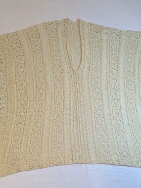 Boho Cream Crochet Swim Coverup Tunic